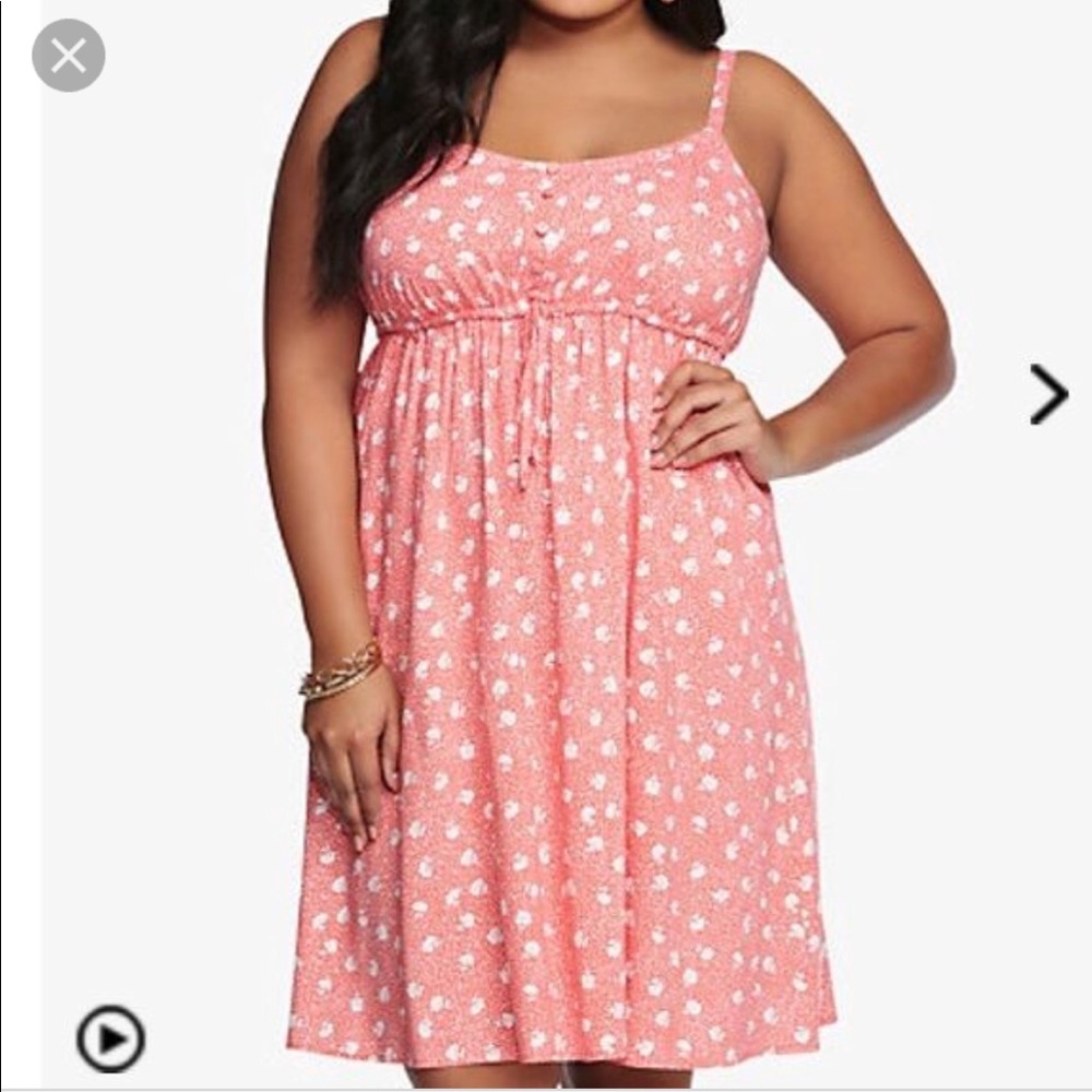 Torrid Challis Tank Dress in Coral Floral size 2